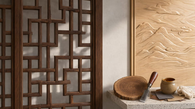 济南酒店中式木作:大堂屏风与客房木雕怎么配