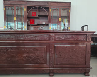 雕花边框书法座屏实拍