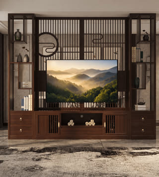 圆景电视隔断柜客厅实景