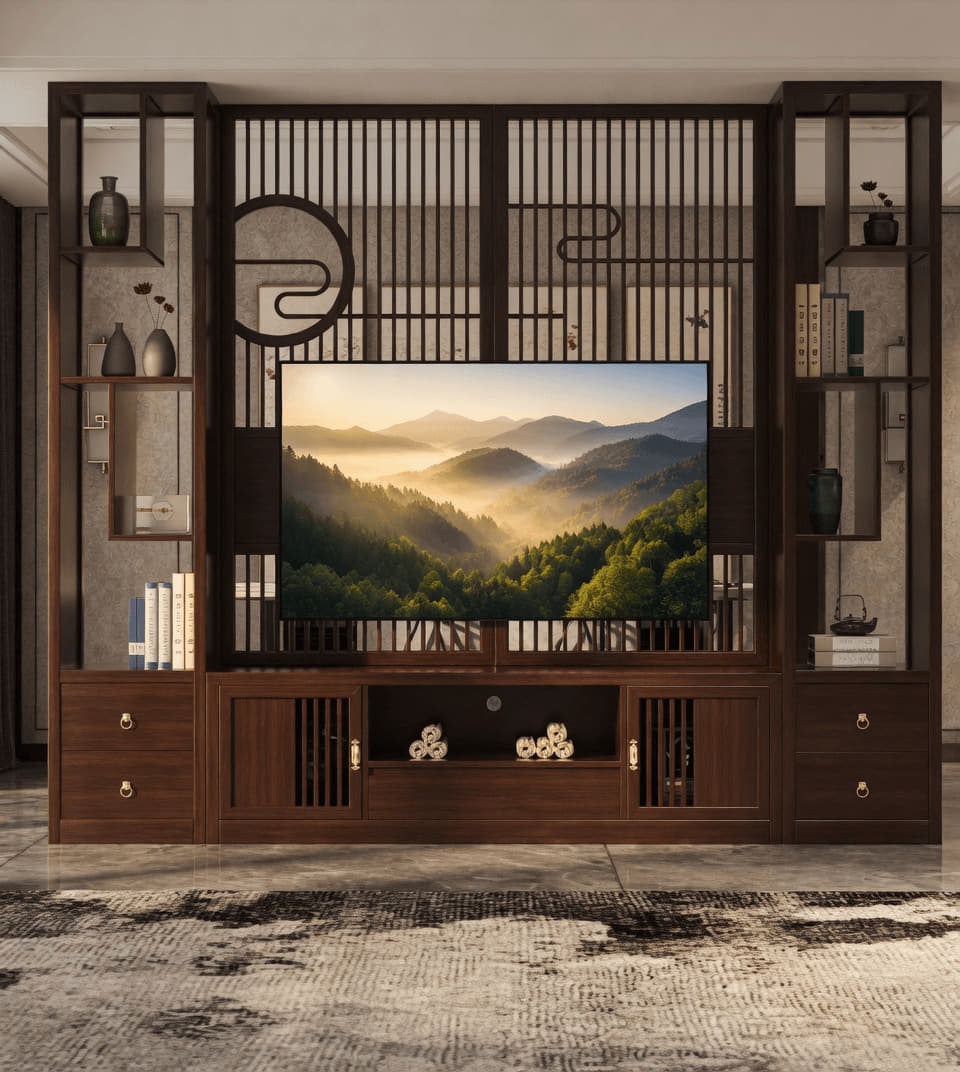 圆景电视隔断柜客厅实景