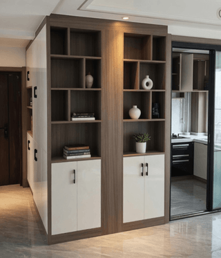 开放式转角展示柜实景