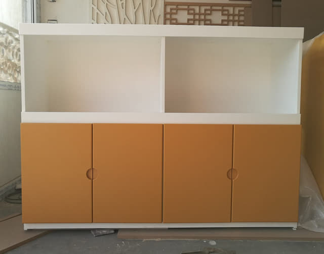 双色四门收纳柜实拍