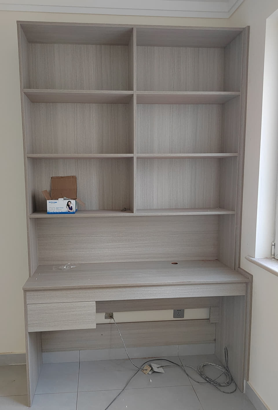 书桌书柜一体柜实拍