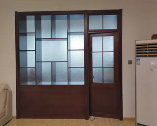 玻璃隔断门柜组合实拍