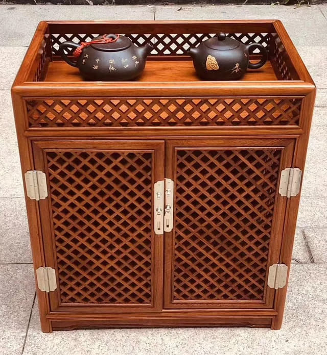格栅茶水边柜实拍