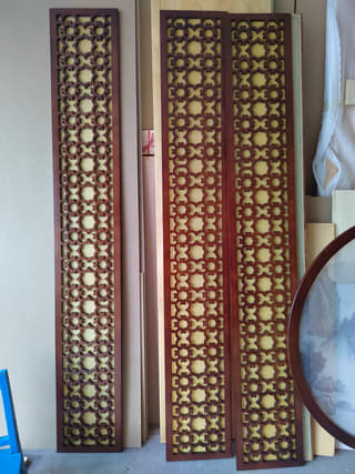 回纹竖向花格板成组实拍