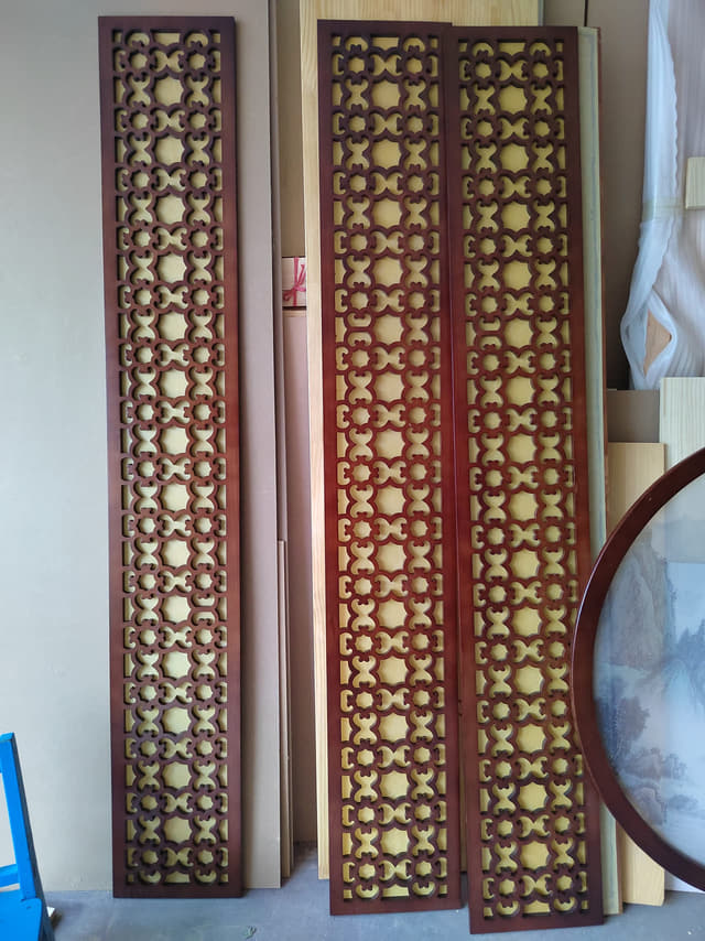 回纹竖向花格板成组实拍