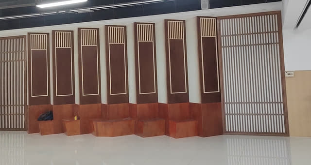 立柱格栅背景墙花格实景