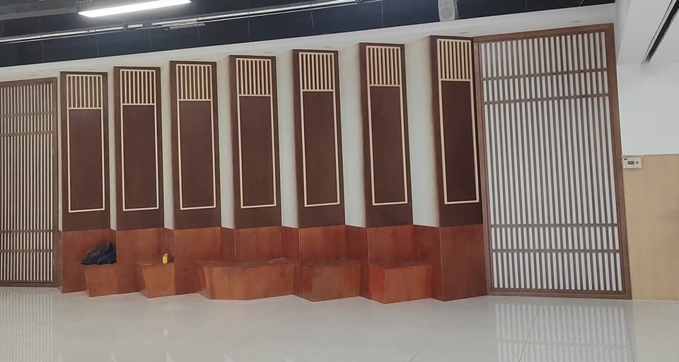 立柱格栅背景墙花格实景