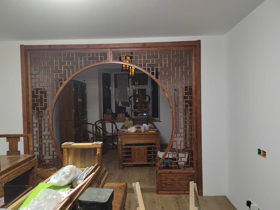 月洞门花格隔断实拍