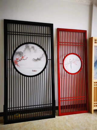 圆景屏风双色款对比实拍