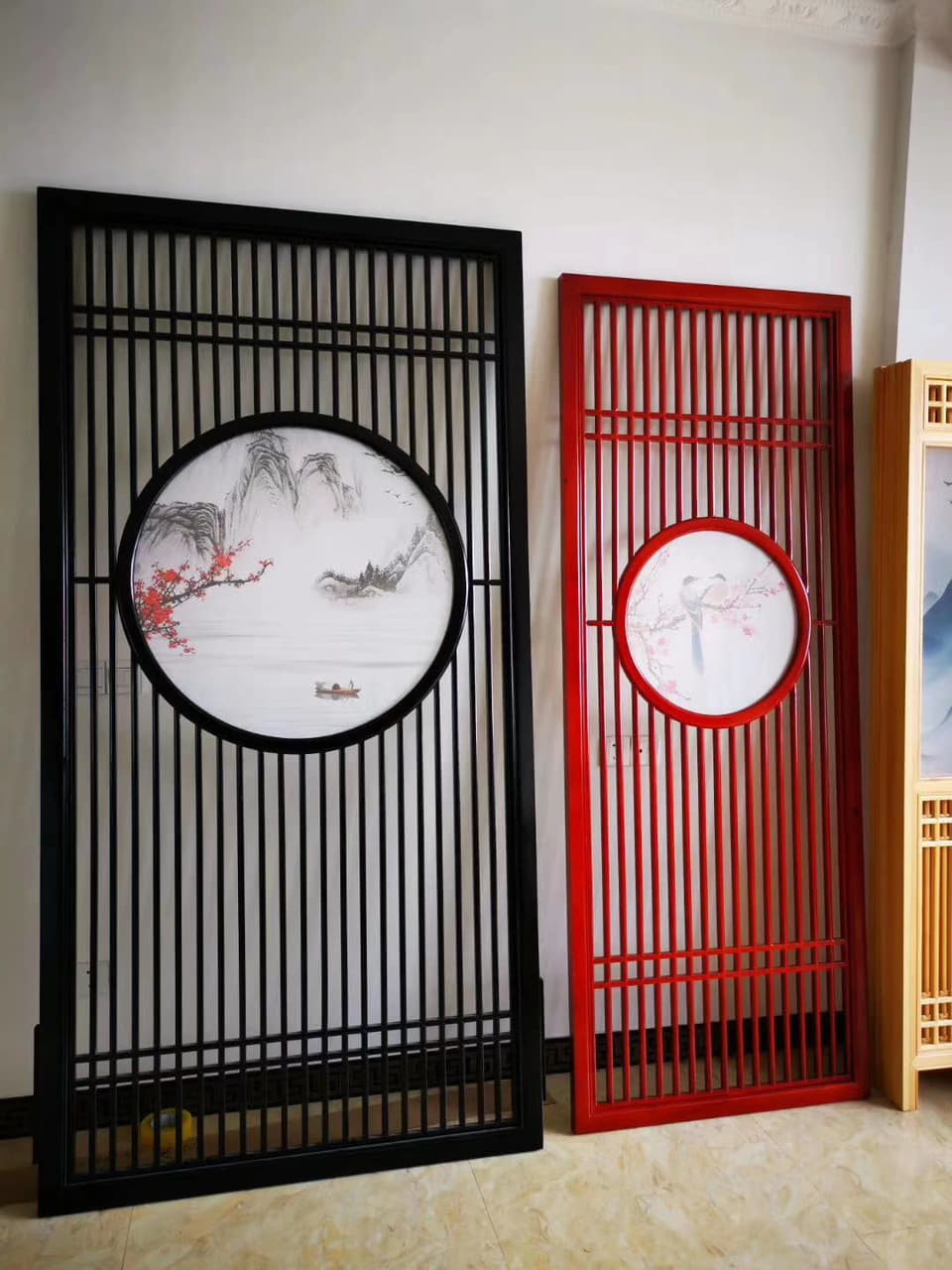 圆景屏风双色款对比实拍