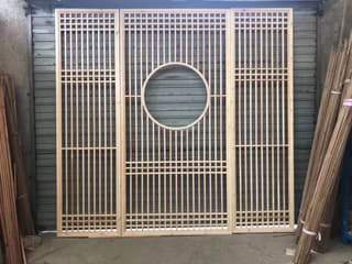 原木圆景三联隔断实拍