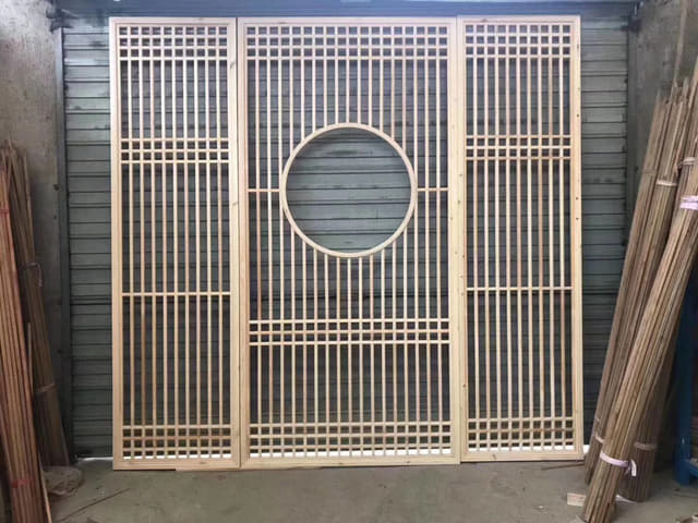 原木圆景三联隔断实拍