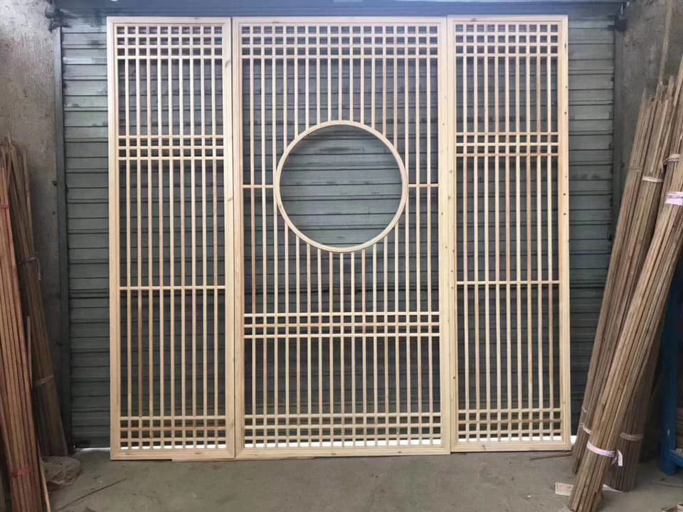 原木圆景三联隔断实拍