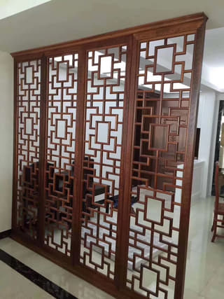 镜面花格隔断墙实拍