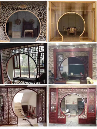 月洞门屏风款式展示图拼图