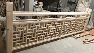 回纹木栏杆成品实拍